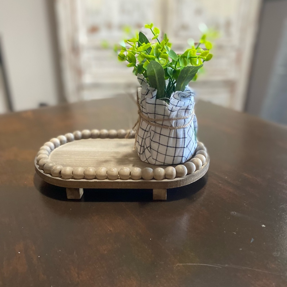 Wooden Bead Riser, Farmhouse Table Decor, Wood Riser